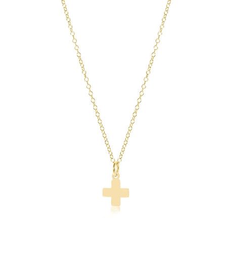 Enewton EGIRL 14&quot; Necklace Gold Signature Cross Gold Charm