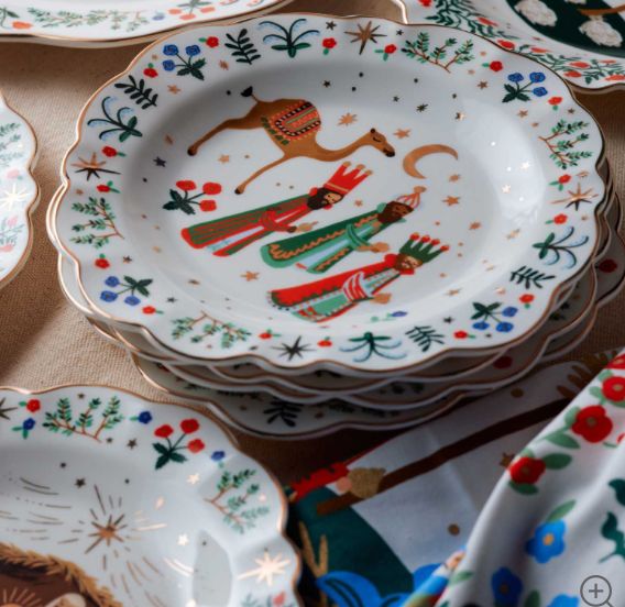 Nativity Porcelain Dessert Plate Set