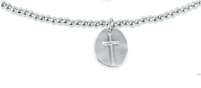 15&quot; Choker Classic Sterling 2mm Bead Inspire Small Sterling Charm