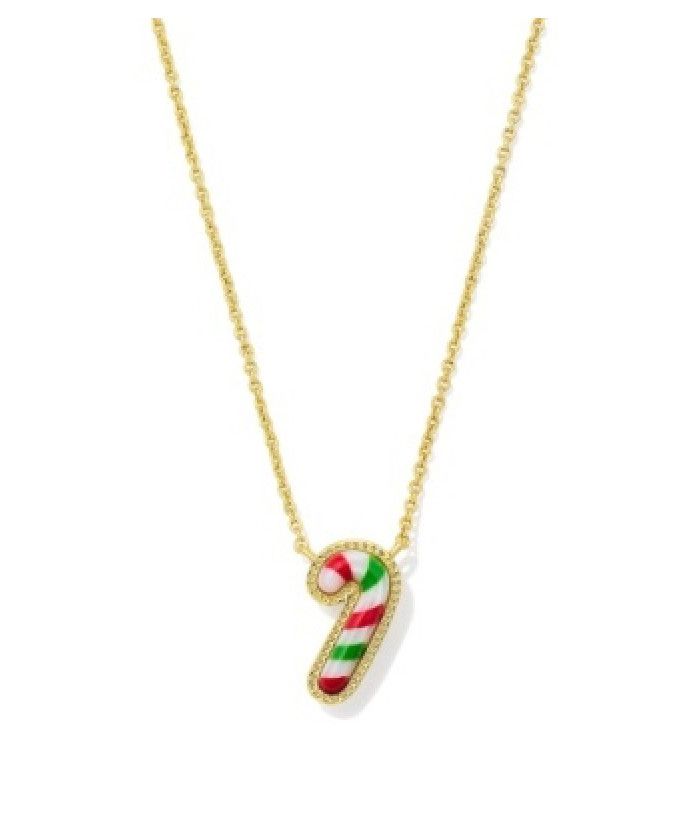 The Candy Cane Pendant in Gold Red Green Mix