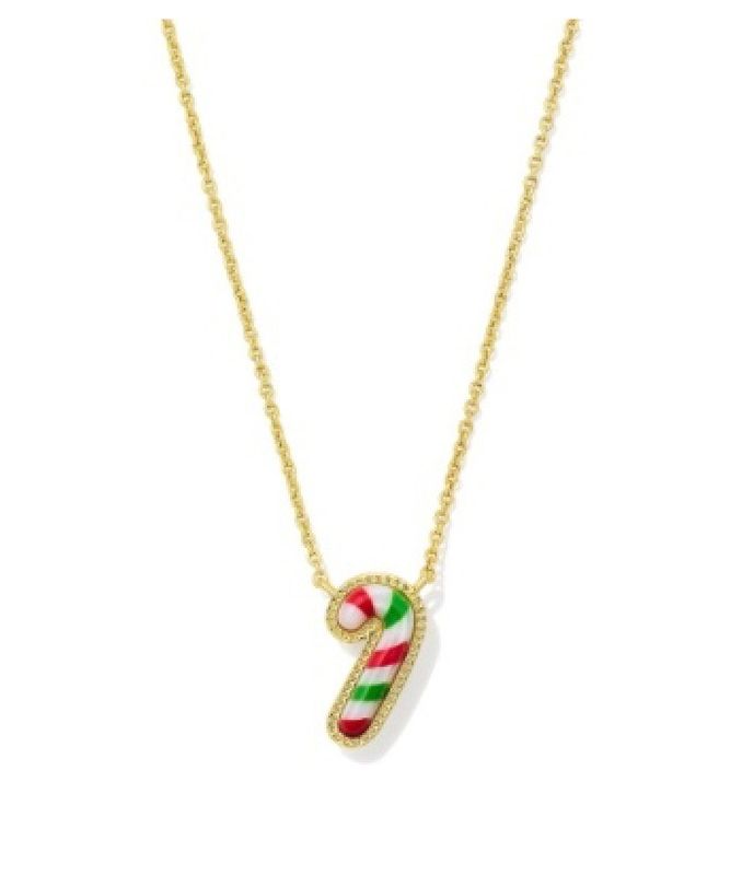 The Candy Cane Pendant in Gold Red Green Mix