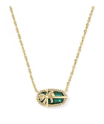 The Elisa Bow Short Pendant in Gold Pine Illusion