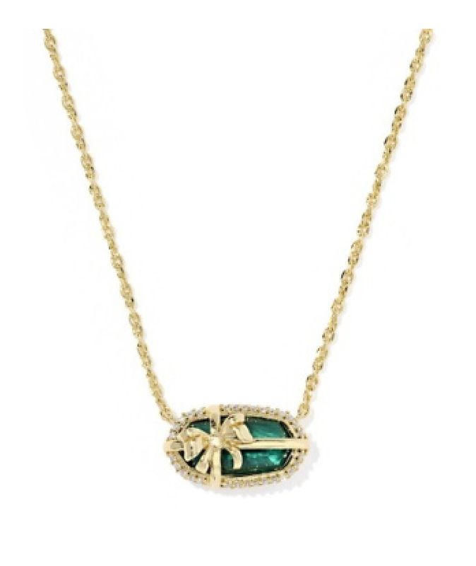 The Elisa Bow Short Pendant in Gold Pine Illusion