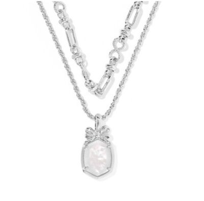 The Daphne Bow Multistrand in Silver Iridescent Crystal Ivory Illusion