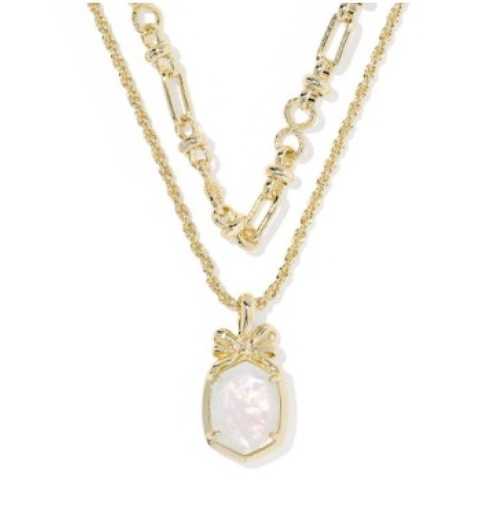 The Daphne Bow MultiStrand in Gold iridescent Crystal Ivory Illusion