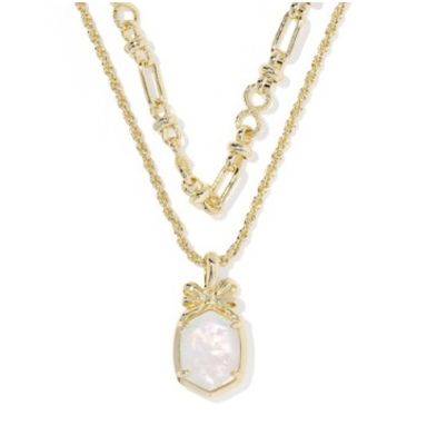 The Daphne Bow MultiStrand in Gold iridescent Crystal Ivory Illusion