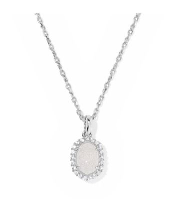 The Daphne Crystal Frame Pendant in Iridescent Drusy
