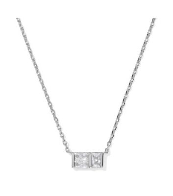 The Jamie Short Pendant in White Crystal