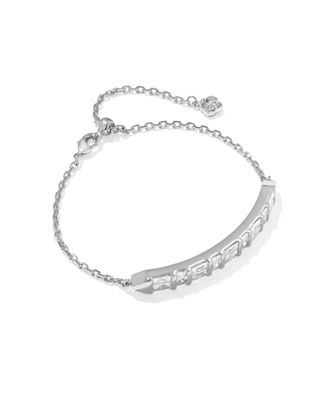 The Jamie Delicate Chain Bracelet in White Crystal