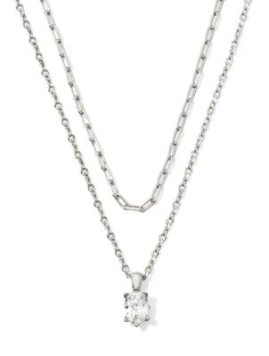 The Cailin Multi-Strand Necklace in White Crystal