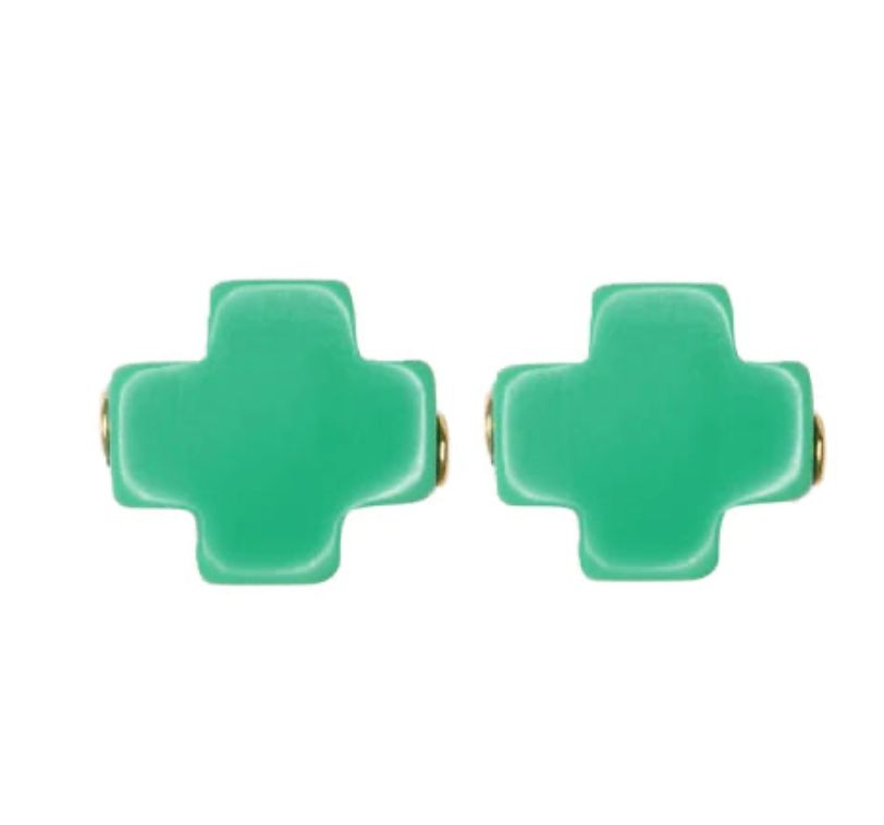 Signature Cross Stud Emerald
