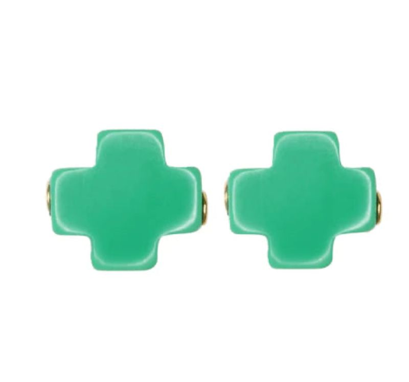 Signature Cross Stud Emerald