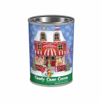 Snow Village Candy Cane Cocoa Tin