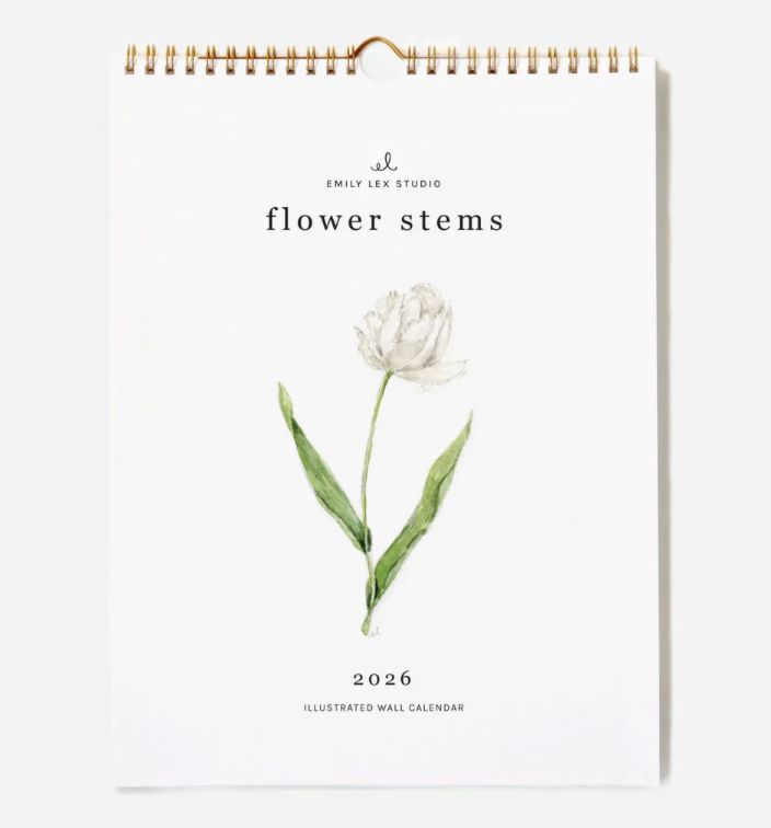 2026 Flower Stems Watercolor Painting Calendar