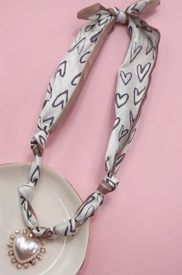 Scarf Charm Necklace | Neutral Heart