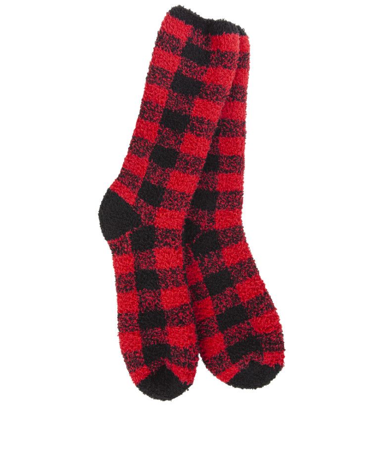Worlds Softest Socks Knit Pickin Fireside Collection, Color: Red/Black