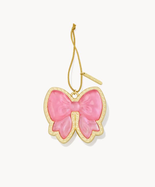 The Haley Bow Ornament in Gold Blush Mother of Pearl