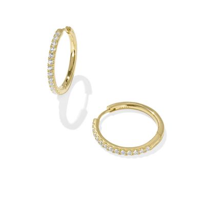 The Mackenzie Medium Hoop Earring 18K Gold Vermeil White Topaz