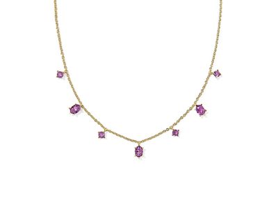The Cailin Delicate Strand Necklace in Gold Purple Crystal