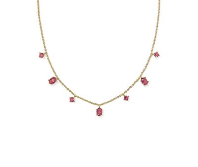 The Cailin Delicate Strand in Gold Red Crystal