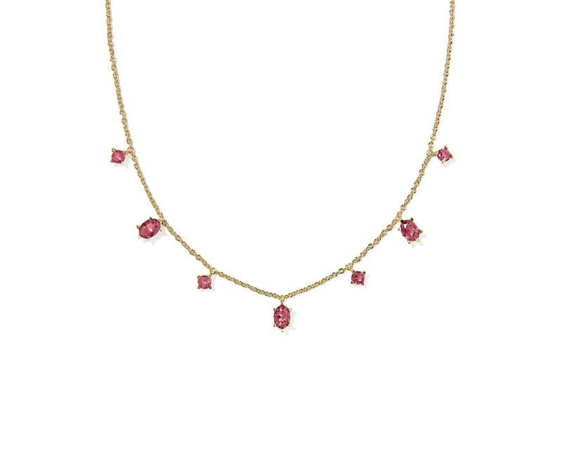 The Cailin Delicate Strand in Gold Red Crystal