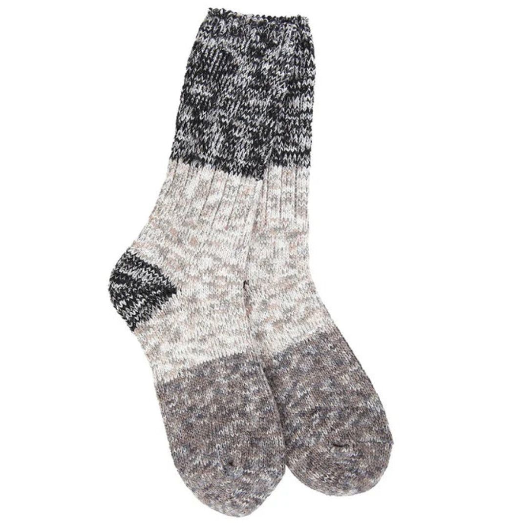 Ragg Ribbed Crew Socks, Color: Stone CB Multi