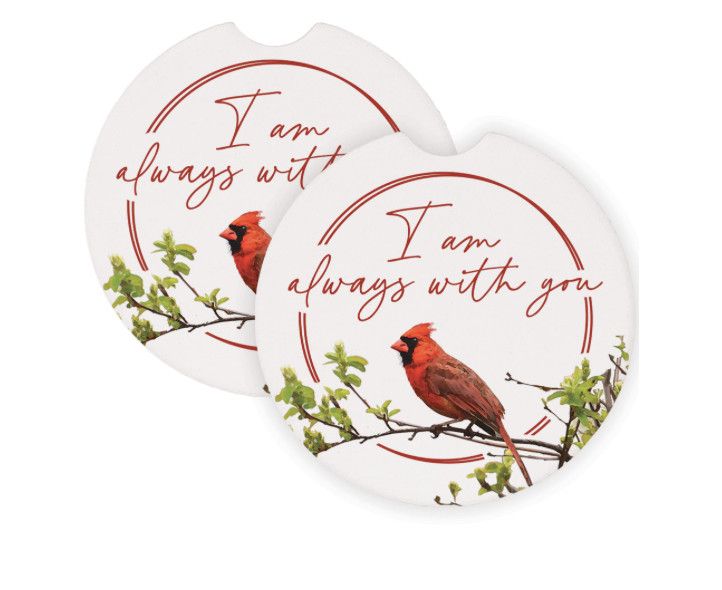 2 Pack Car Coaster Set | With You Cardinal