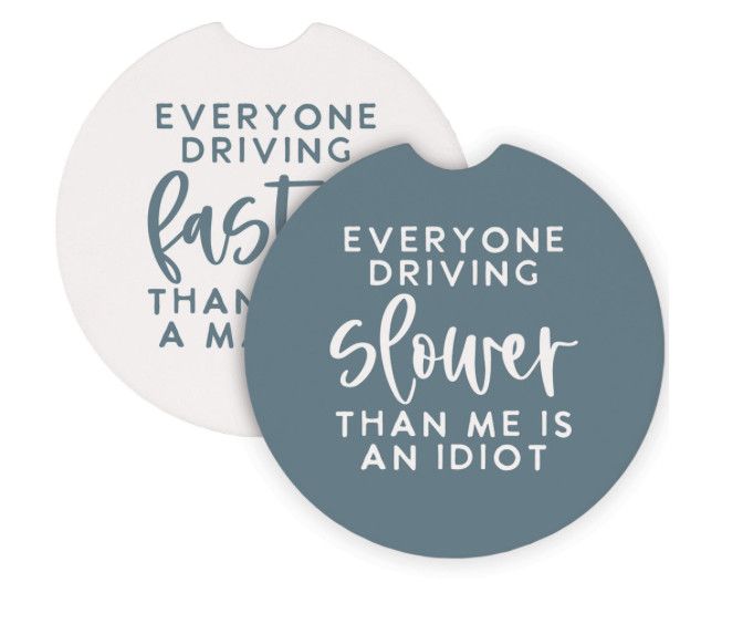 2 Pack Car Coaster Set | Driving Slower Faster