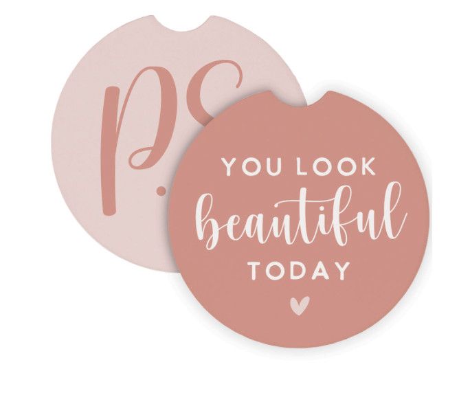 2 Pack Car Coaster Set | You Look Beautiful
