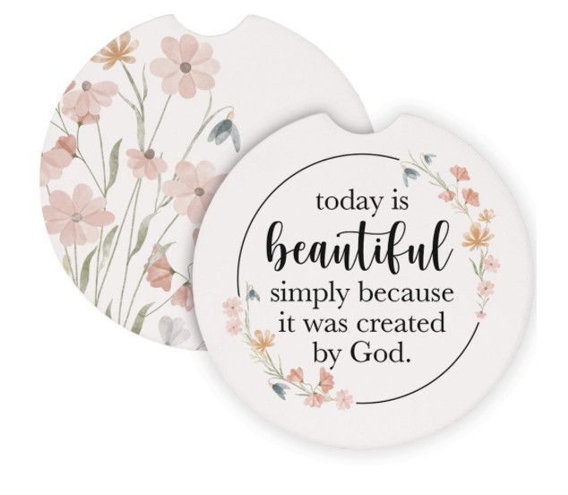 2 Pack Car Coaster Set | Today Beautiful Flowers