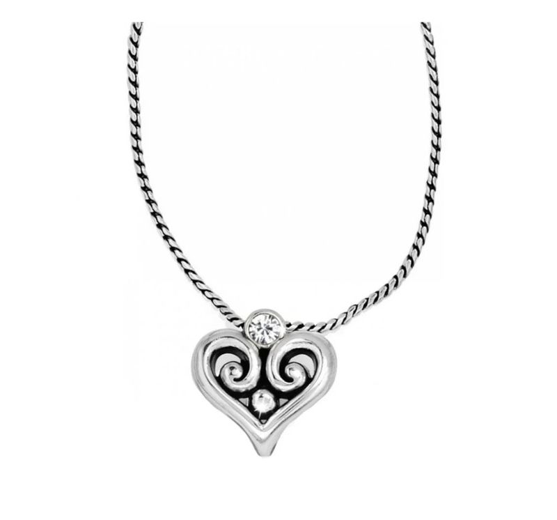 Alcazar Heart Badge Clip Necklace