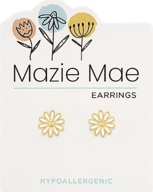 Mazie Mae Girls Earrings | Gold Daisy Studs
