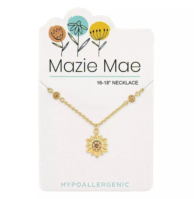 Mazie Mae Girls Necklace | Gold Sunflower