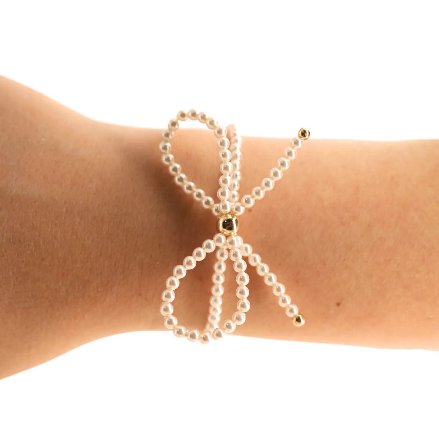 The Pearl Bow Bracelet, Color: Gold