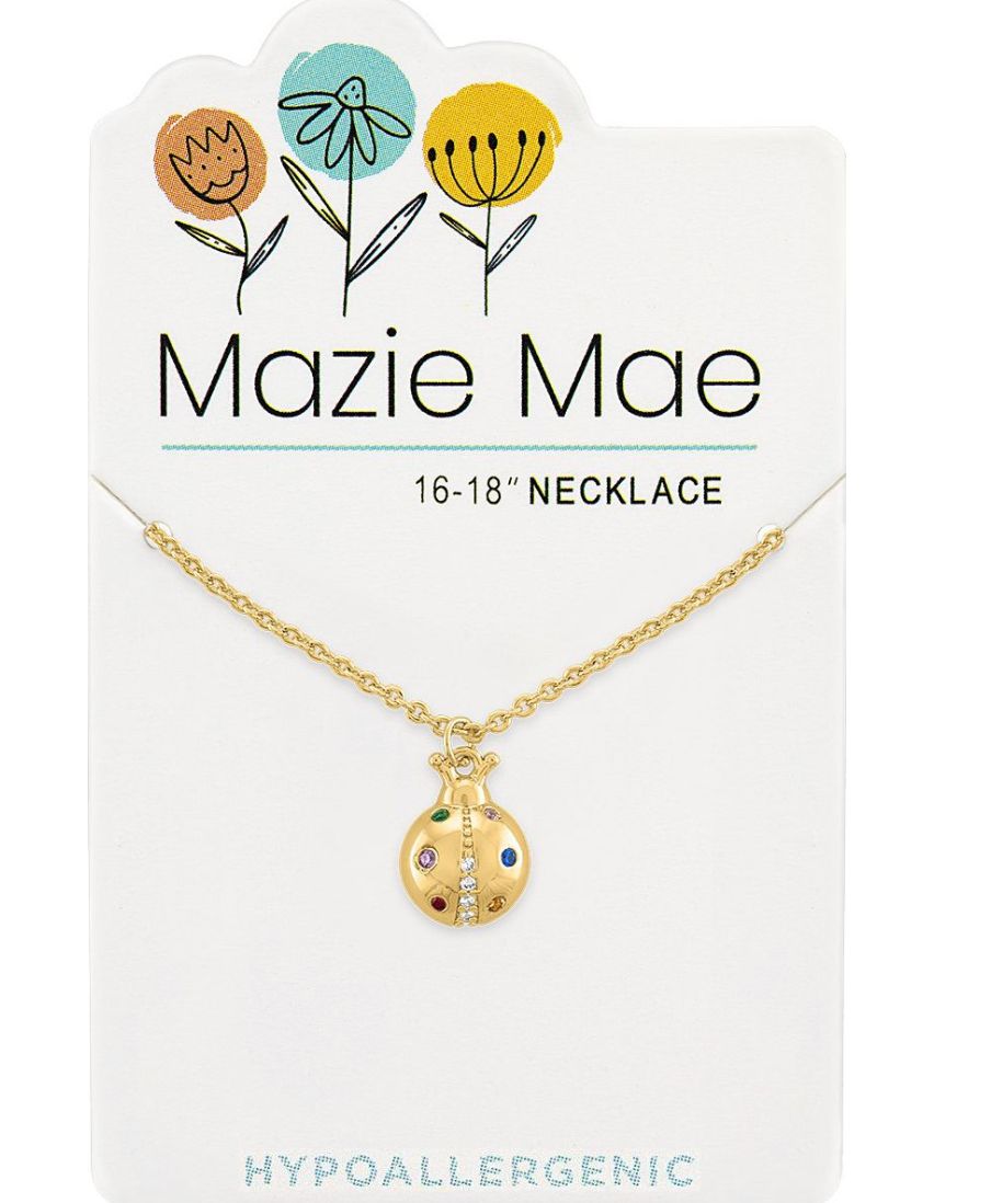 Mazie Mae Girls Necklace | Gold Ladybug
