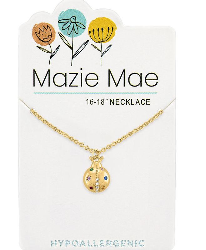 Mazie Mae Girls Necklace | Gold Ladybug