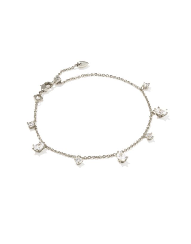 The Cailin Delicate Crystal Chain Bracelet, Color: Silver