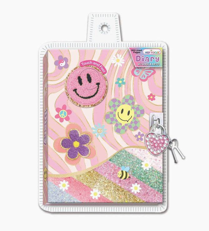 Groovy Flower Diary with Lock &amp; Key