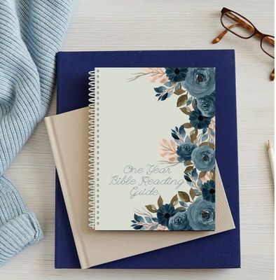 One Year Bible Reading Guide | Blue Floral
