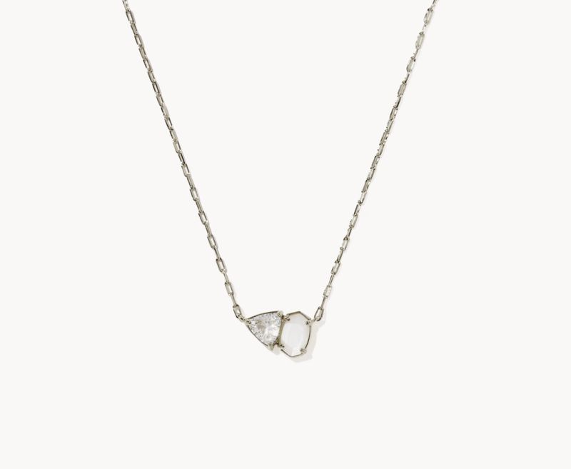 The Tatum Short Pendant Necklace in Neutral Mix