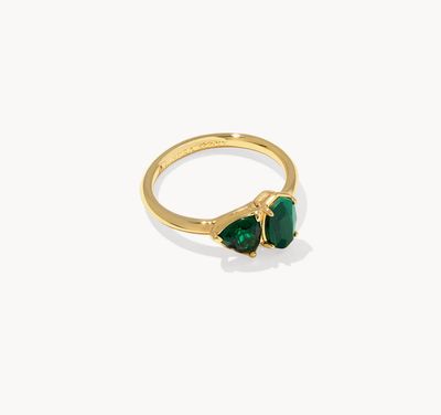 The Tatum Band Ring Gold Green Mix