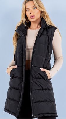 The Kari Long Puffer Vest