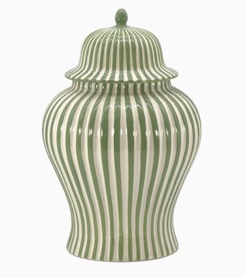 Candy Cane Striped Ceramic Ginger Jar