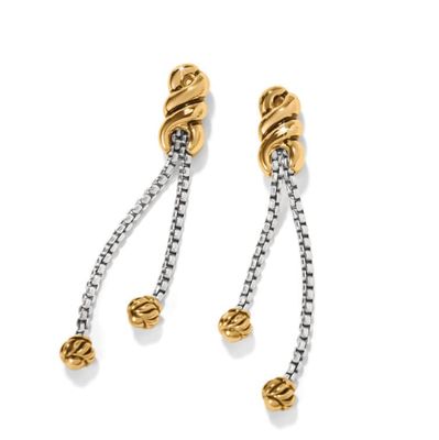 Interlok Twist Double Chain Post Drop Earrings