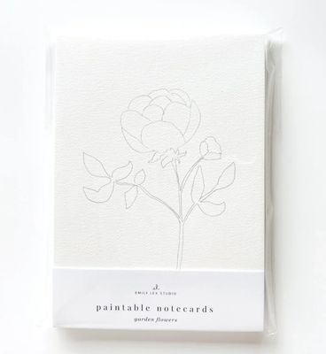 Paintable notecards with blank design for watercolor or acrylic painting, ideal for custom artwork, greeting cards, and craft