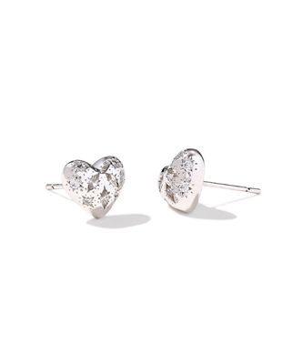 The Holland Heart White Crystal Stud