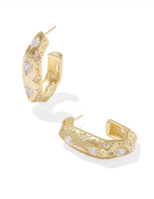 The Holland White Crystal Hoop Earrings