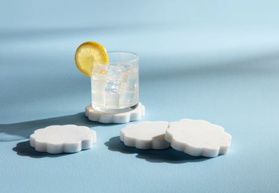 Scallop Marble Coaster Set