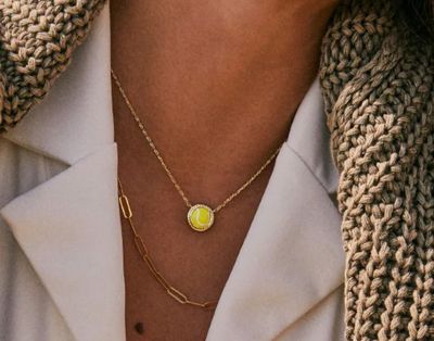 The Tennis Pendant Necklace in Chartreuse Magnesite