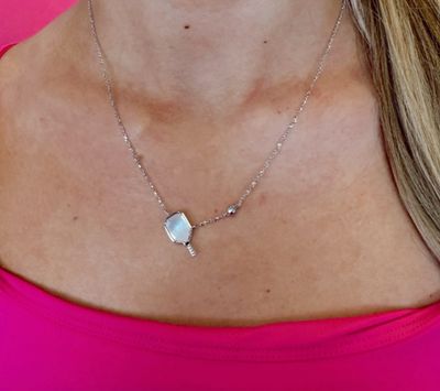 The Pickleball Necklace in Ivory Mother of Pearl